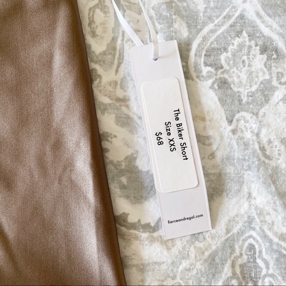 FIERCE + REGAL The Biker Short Tan XXS NWT - Picture 4 of 8